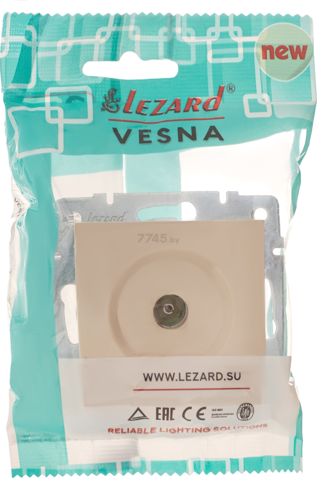 Розетка телевизионная оконечная LEZARD Vesna крем (742-0388-130) - Фото 5
