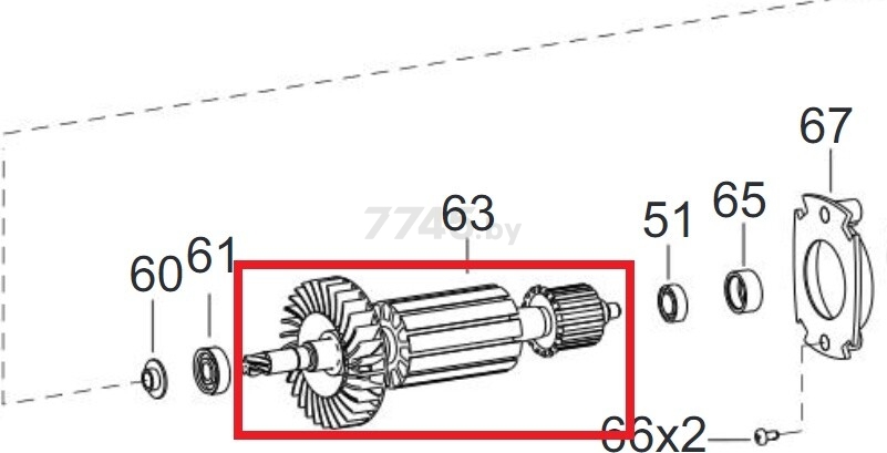 Ротор для перфоратора ФИОЛЕНТ П9-850-РЭ (ИДФР684263058-02И)