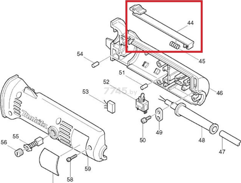 Тяга выключателя для ножниц листовых MAKITA JS1660/JS1670 (410529-2)