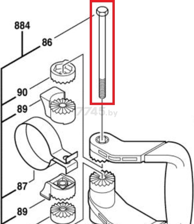 Винт M8х130 для молотка отбойного BOSCH GSH10 (2911011270)