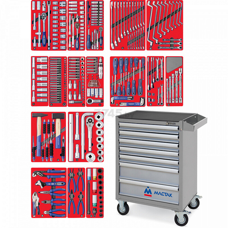 Тележка инструментальная МАСТАК Эксперт с инструментом 323 предмета (52-07323G)