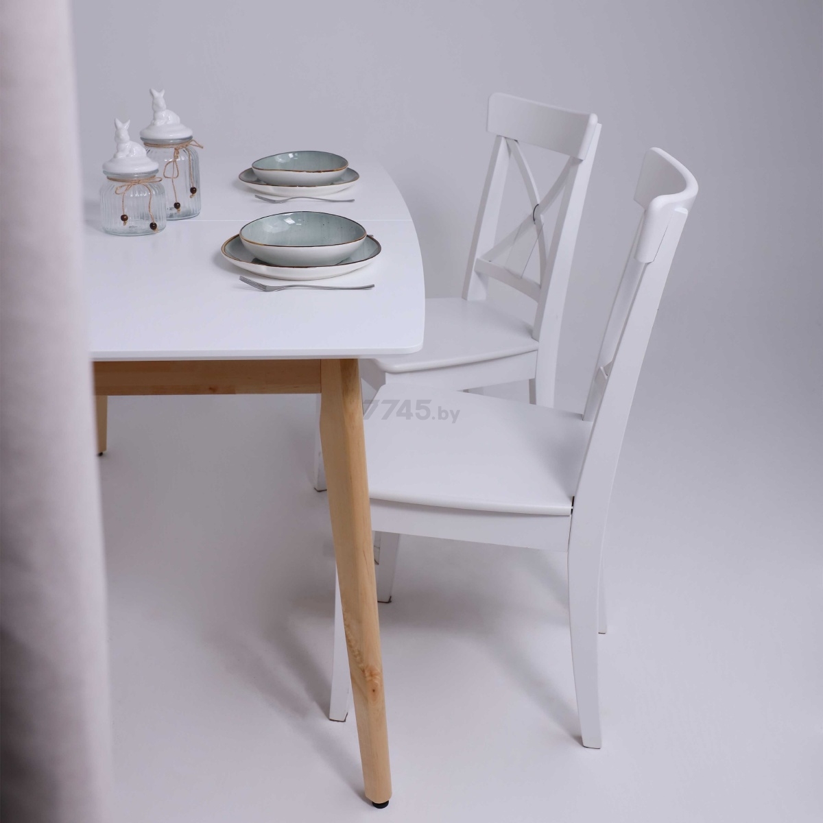 Стол кухонный РАМКАД Монако-2 белый/бук 140-184,5х82х75 см (102891) - Фото 10