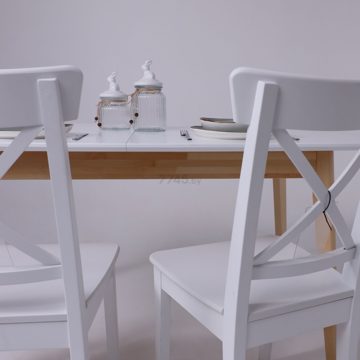 Стол кухонный РАМКАД Монако-2 белый/бук 140-184,5х82х75 см (102891) - Фото 11