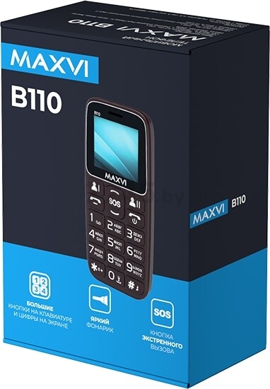 Мобильный телефон MAXVI B110 черный - Фото 12