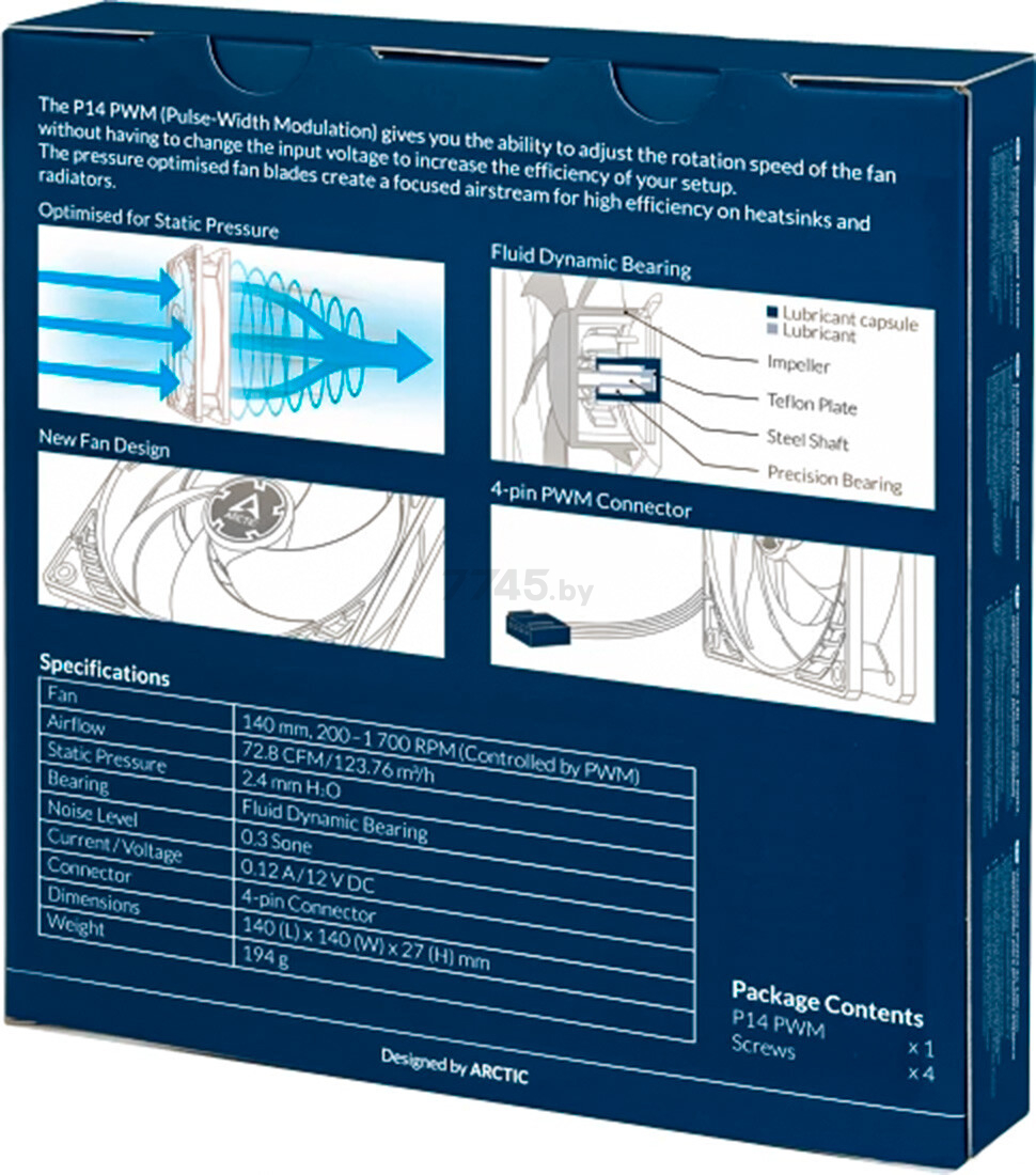 Вентилятор для корпуса ARCTIC COOLING P14 PWM (ACFAN00223A) - Фото 5