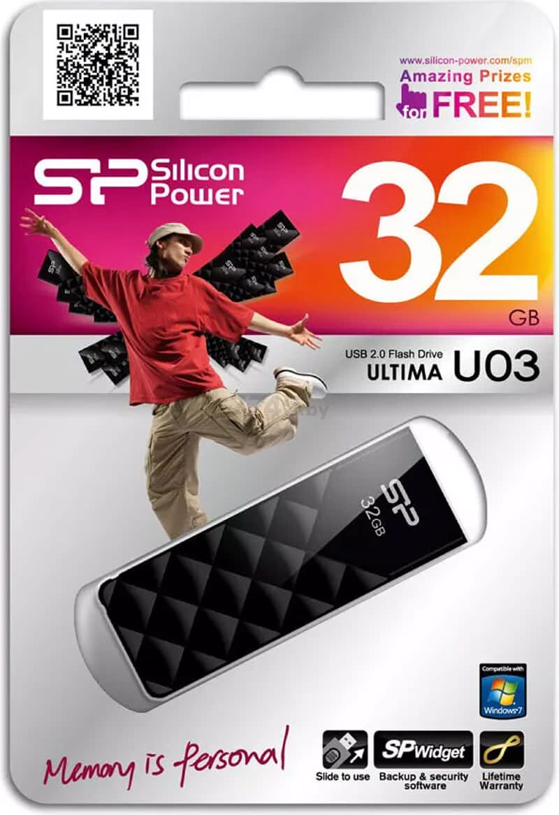 USB-флешка 32 Гб SILICON POWER Ultima U03 USB 2.0 Black (SP032GBUF2U03V1K) - Фото 6