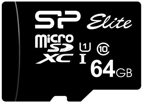 Карта памяти SILICON POWER Elite MicroSDXC 64Gb с адаптером SD (SP064GBSTXBU1V10SP)
