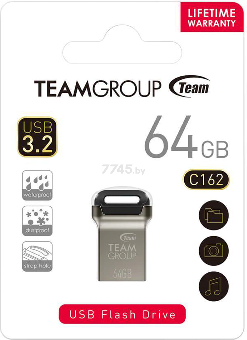 USB-флешка 64 Гб TEAM GROUP C162 Black (TC162364GB01) - Фото 5