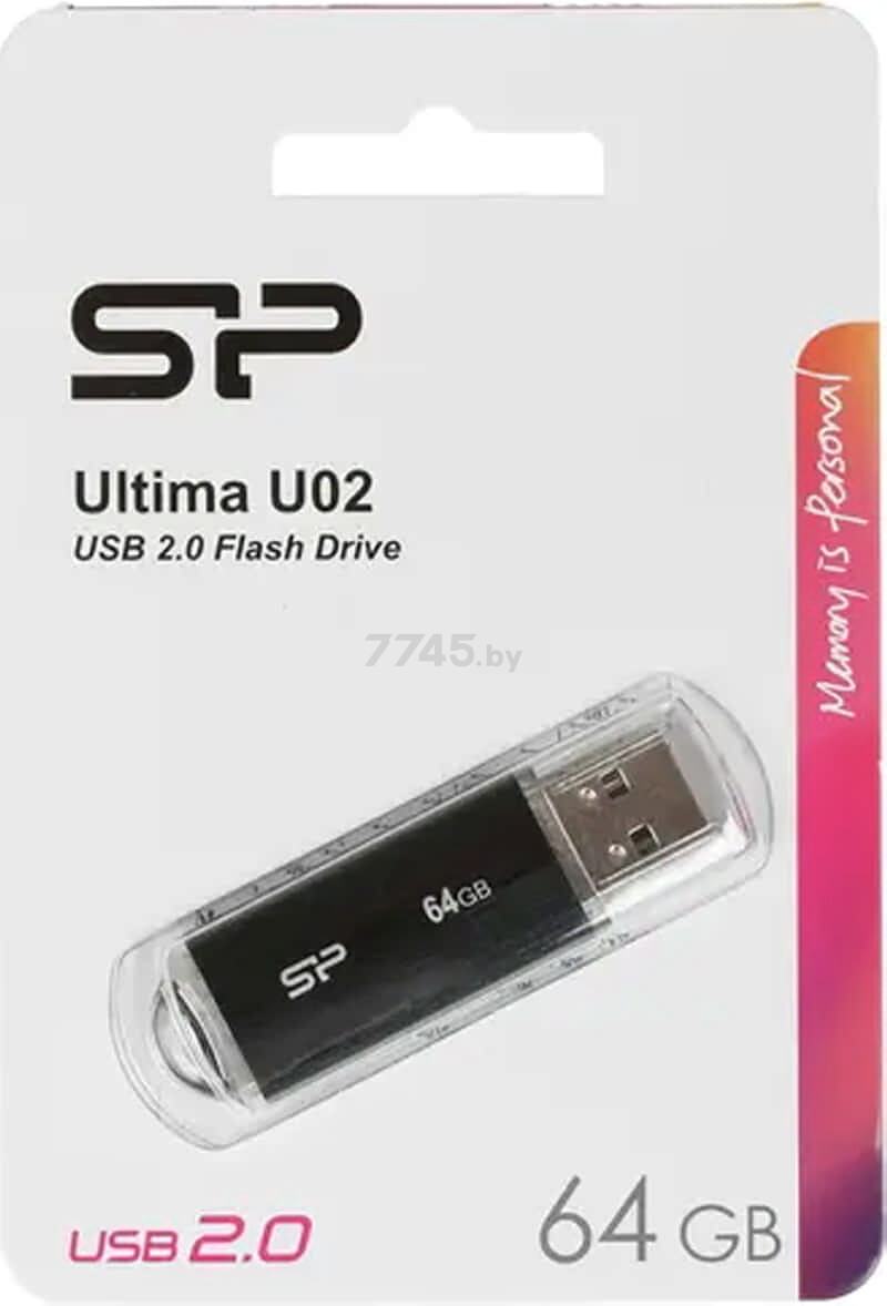 USB-флешка 64 Гб SILICON POWER Ultima U02 USB 2.0 Black (SP064GBUF2U02V1K) - Фото 6