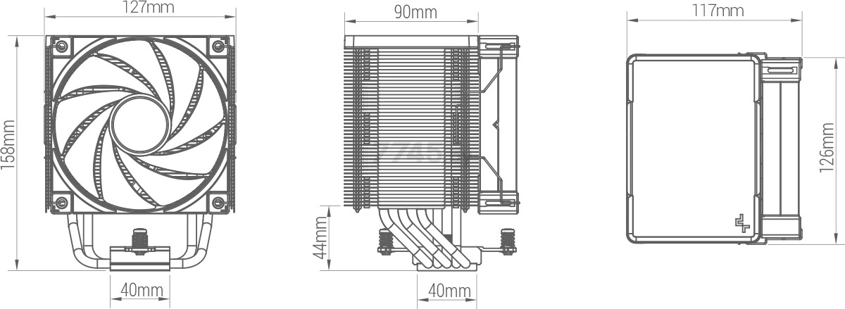 Кулер для процессора DEEPCOOL AK500 WH (R-AK500-WHNNMT-G) - Фото 9