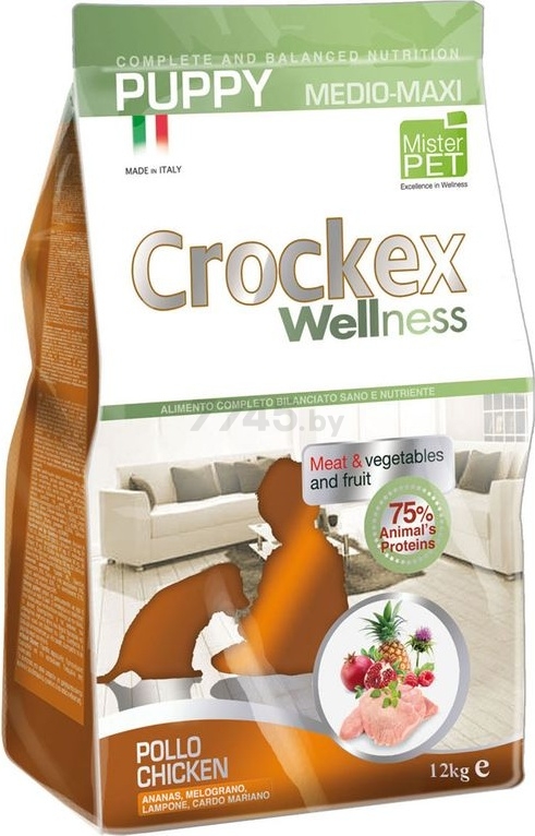 Сухой корм для щенков CROCKEX Puppy Medium&Maxi Chiken&Rice 12 кг (MCF3312)