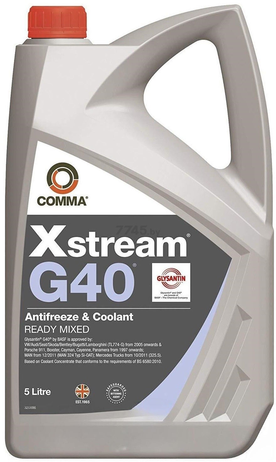 Антифриз G12++ фиолетовый COMMA Xstream G40 Ready Mixed 5 л (XSG40M5L)
