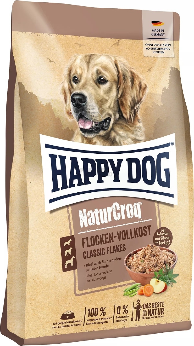 Сухой корм для собак HAPPY DOG NaturCroq Flocken Vollkost хлопья с мясом 10 кг (61139)