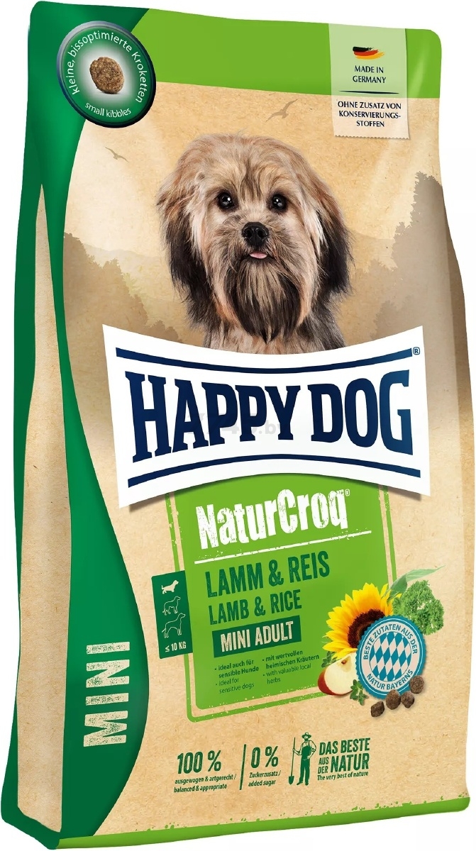 Сухой корм для собак HAPPY DOG NaturCroq Mini Lamm&Reis ягненок и рис 4 кг (61215)