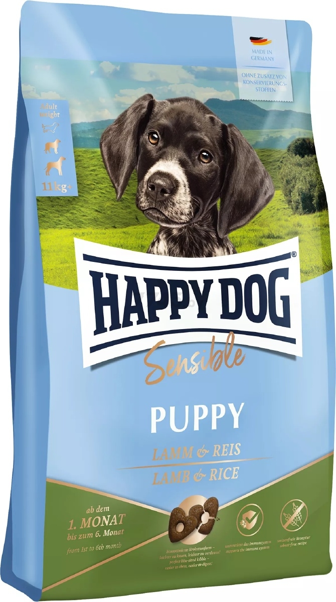 Сухой корм для щенков HAPPY DOG Sensible Puppy Lamm&Reis ягненок с рисом 18 кг (61008)