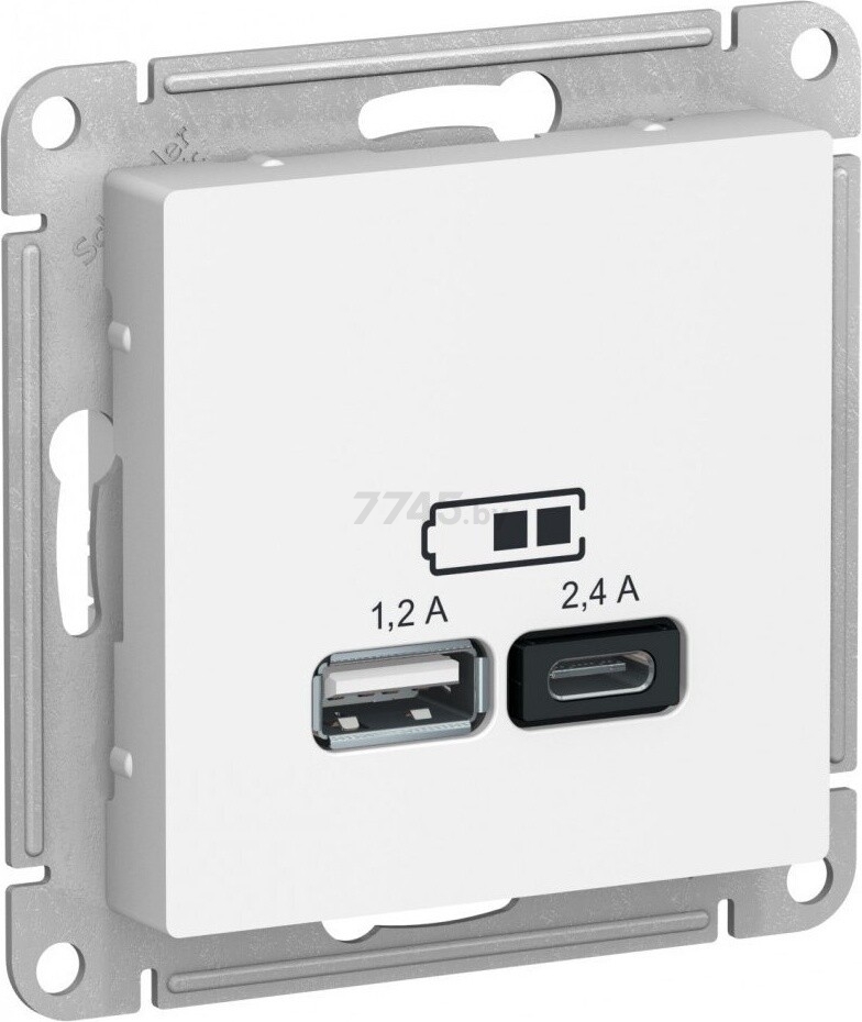 Розетка USB двойная скрытая SCHNEIDER ELECTRIC AtlasDesign лотос (ATN001339)