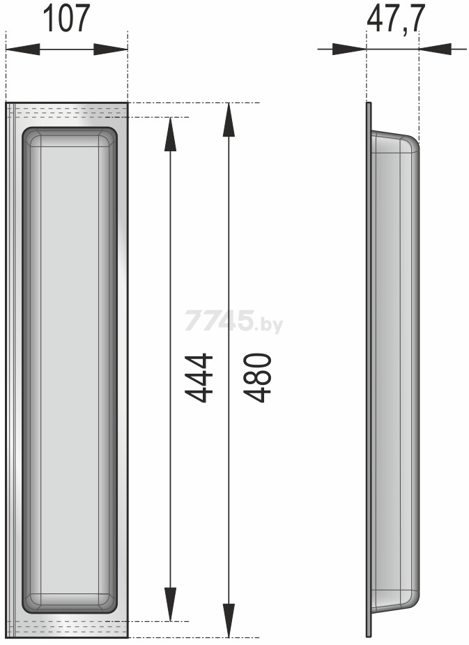 Лоток для столовых приборов 107х480х47,7 мм BOYARD графитовый (PC10/GRPH/107x480) - Фото 3