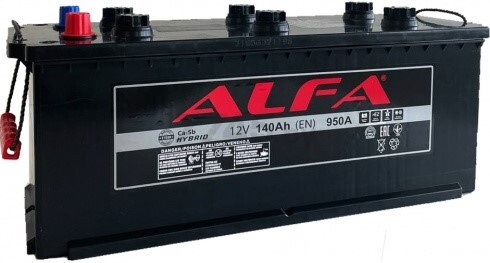 Аккумулятор для грузовых автомобилей ALFA 140 А·ч (A132 121 15 9 4)