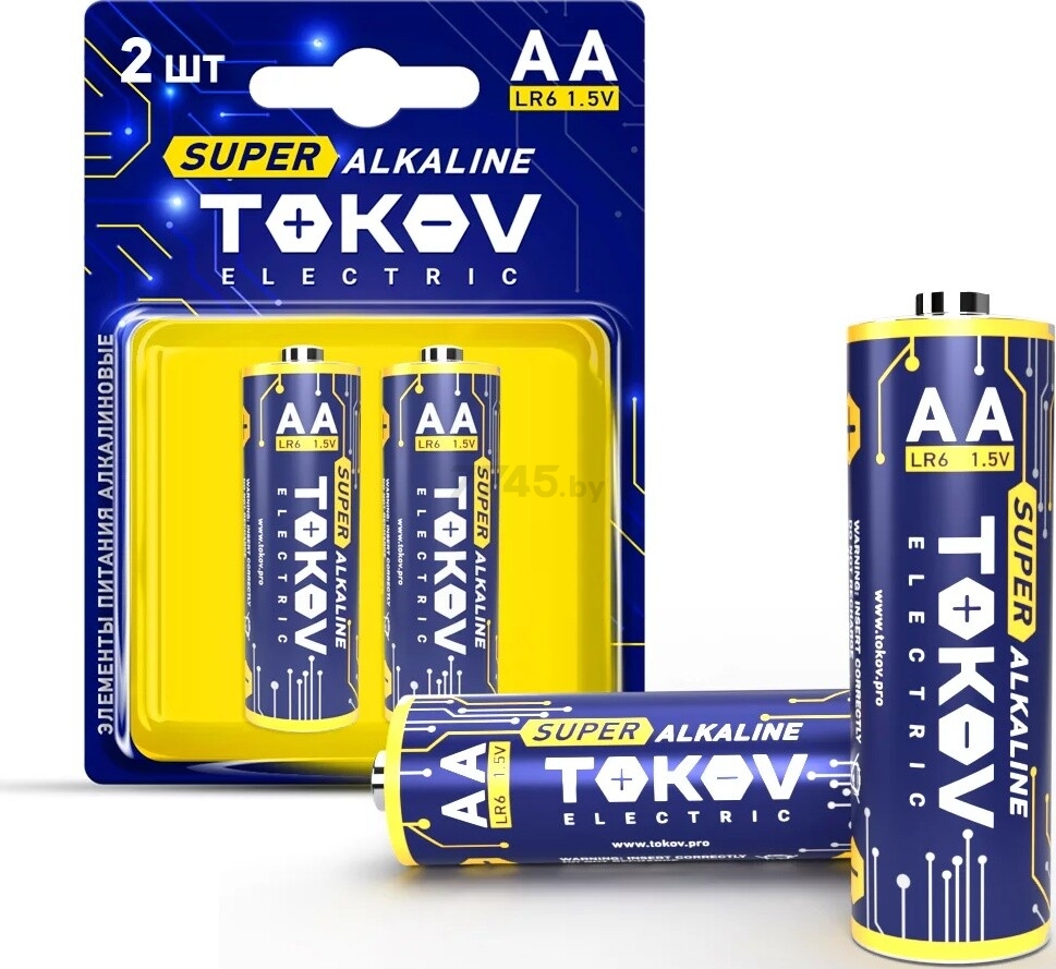 Батарейка алкалиновая LR6/AA TOKOV ELECTRIC 2 штуки (TKE-ALS-LR6/B2)