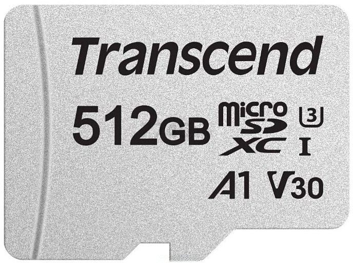 Карта памяти TRANSCEND 300S MicroSDXC 512Гб с адаптером SD (TS512GUSD300S-A)