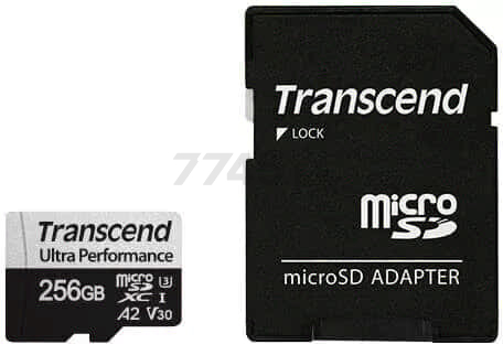 Карта памяти TRANSCEND 340S MicroSDXC 256Gb с адаптером SD (TS256GUSD340S) - Фото 2