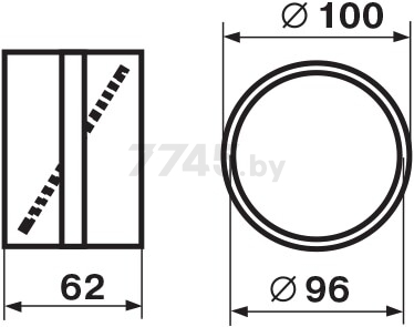 Муфта воздуховода для круглых каналов d100 мм с обратным клапаном ZERNBERG 1111 (10190721) - Фото 2