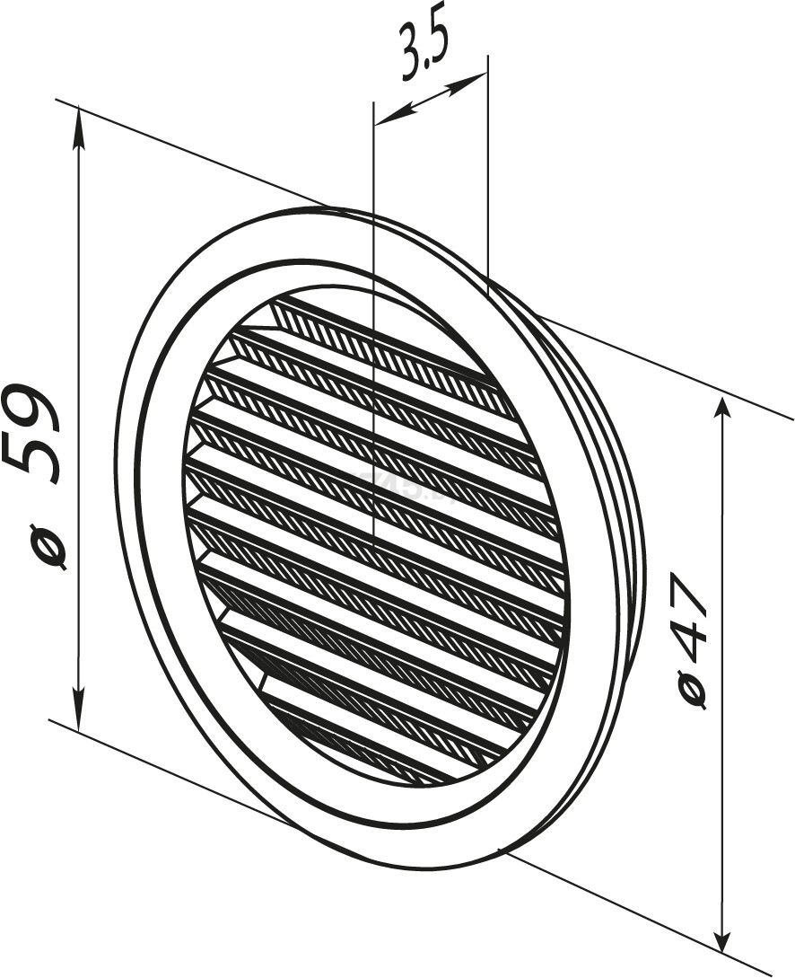 Решетка вентиляционная ZERNBERG Round 50/4 (10244001) - Фото 5