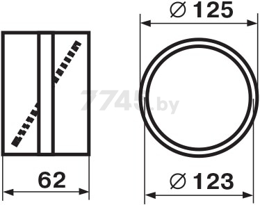 Муфта воздуховода для круглых каналов d125 мм с обратным клапаном ZERNBERG 2121 (10190961) - Фото 2