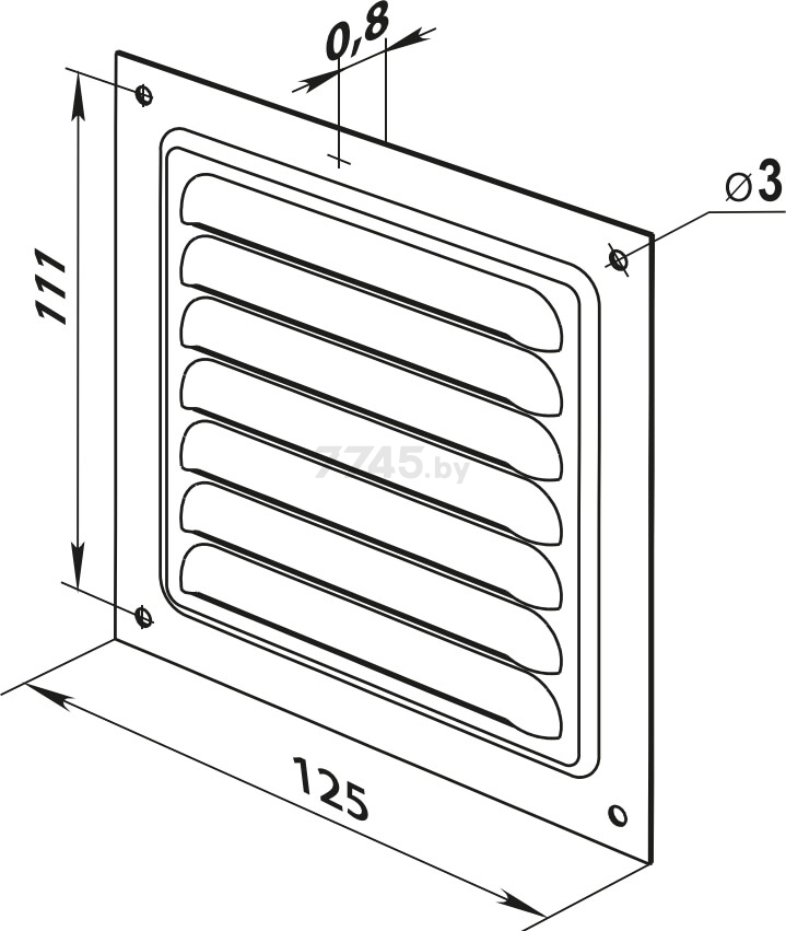 Решетка вентиляционная ZERNBERG Met 1313 (10192291) - Фото 2