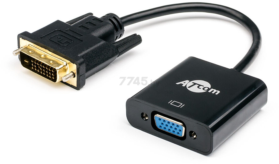 Адаптер ATCOM DVI-D(m) - VGA(f) 0.1 m (AT9214)