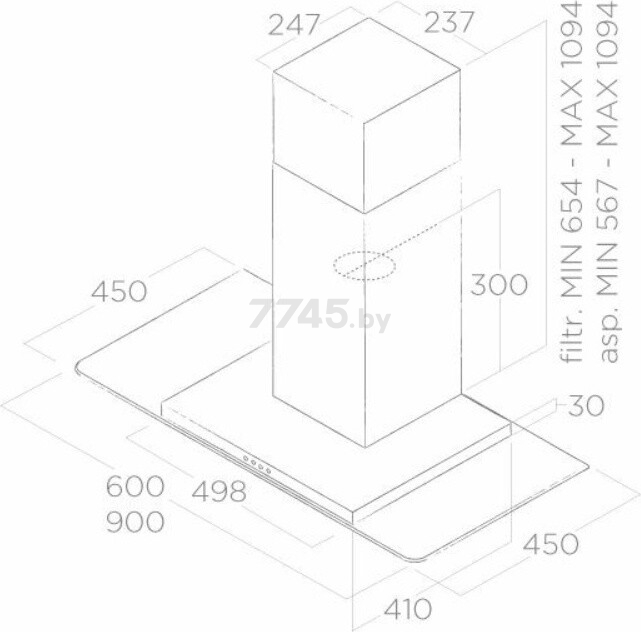 Вытяжка ELICA Flat Glass IX/A/60 (FLATGLASSIX/A/60) - Фото 3