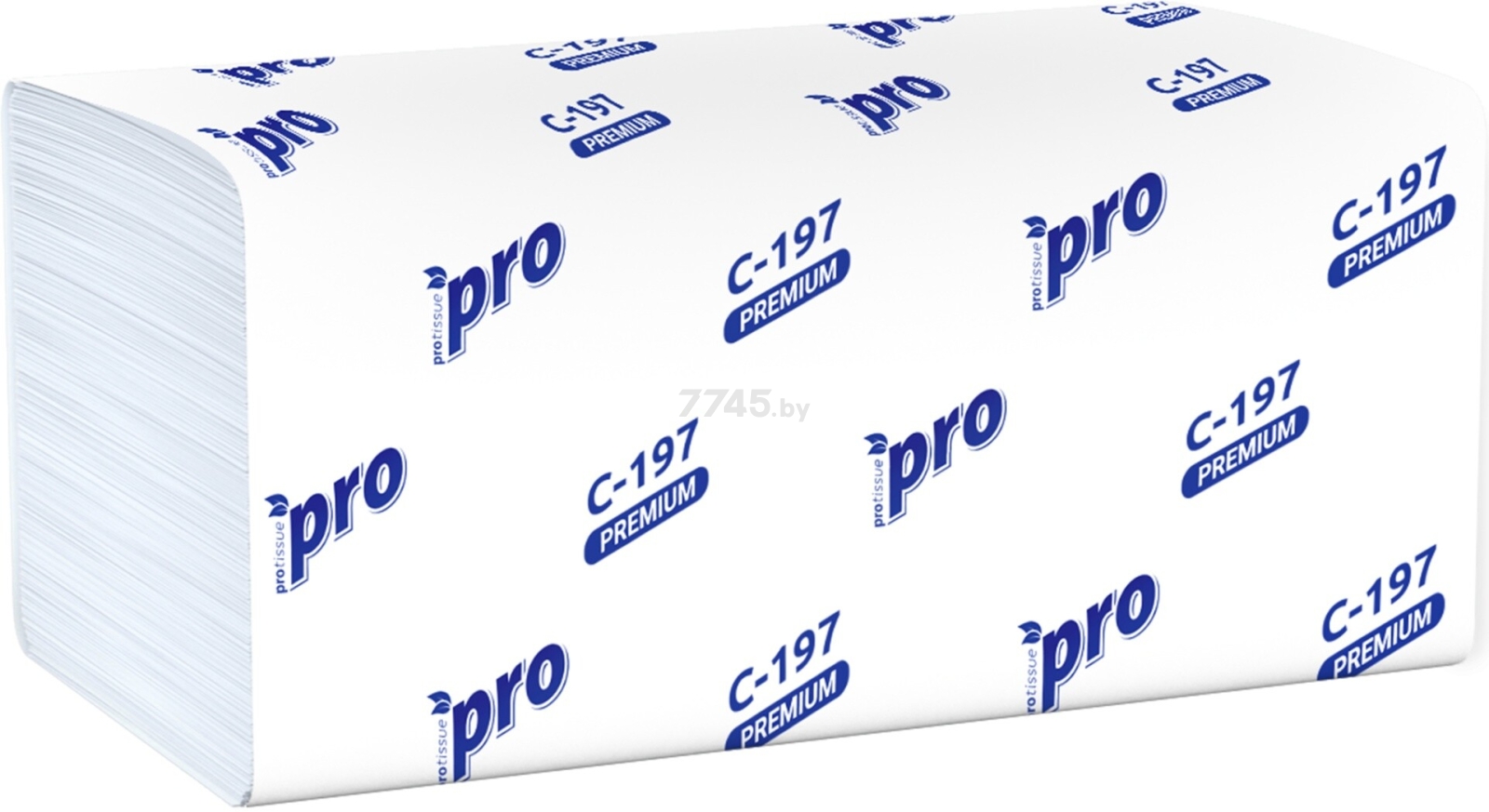 Полотенца бумажные PROTISSUE двухслойные V-сложения 200 штук (С197)