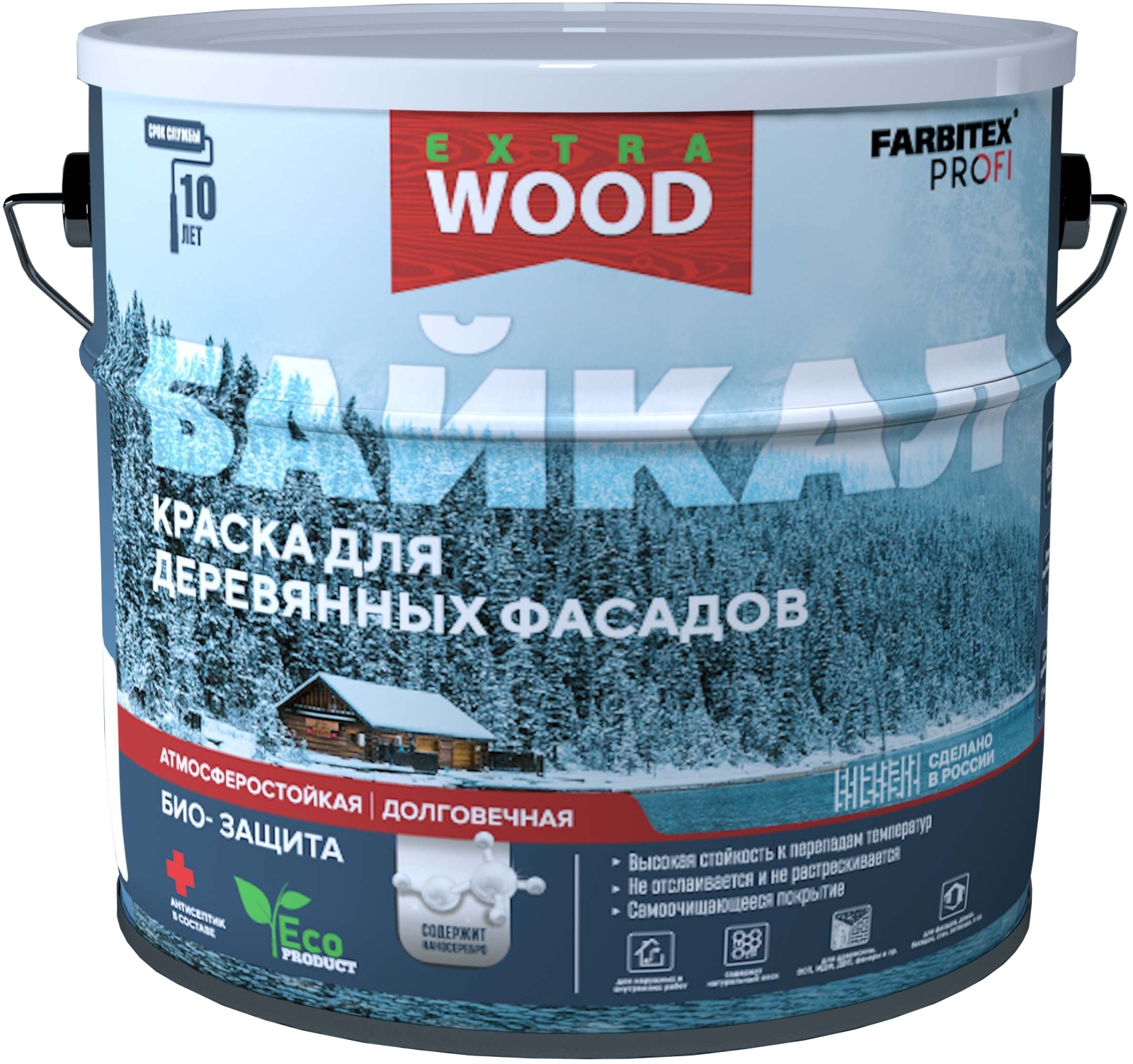 Краска акриловая FARBITEX Profi Wood Extra Байкал база А 0,75 л (4300012573)