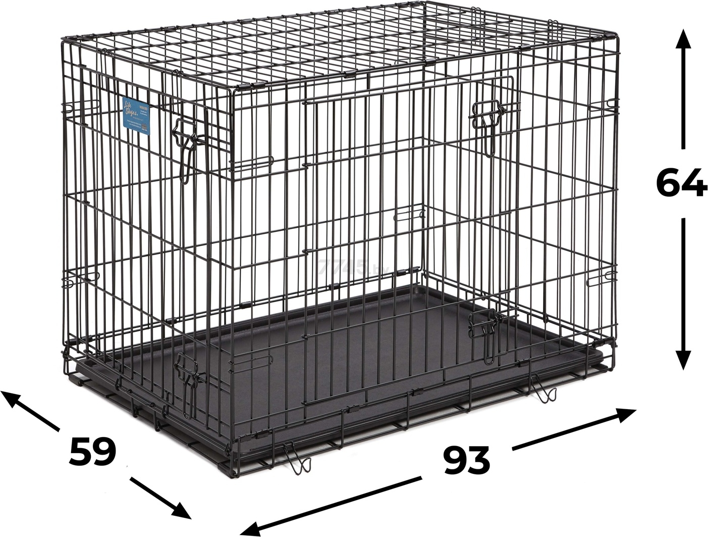 Клетка для животных MIDWEST Life Stages 2 двери 93х59х64 см черный (1636DD) - Фото 3