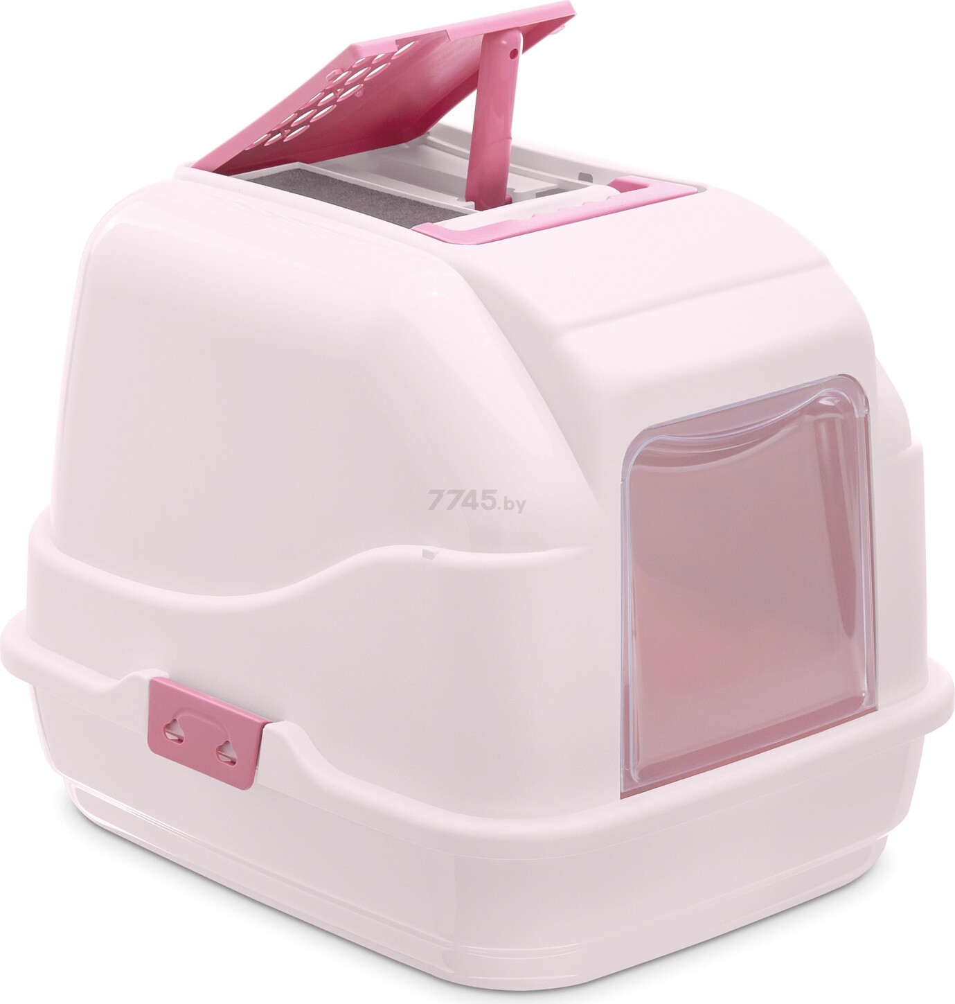 Туалет-домик для кошек IMAC Easy Cat 50х40х40 см нежно-розовый (84086)