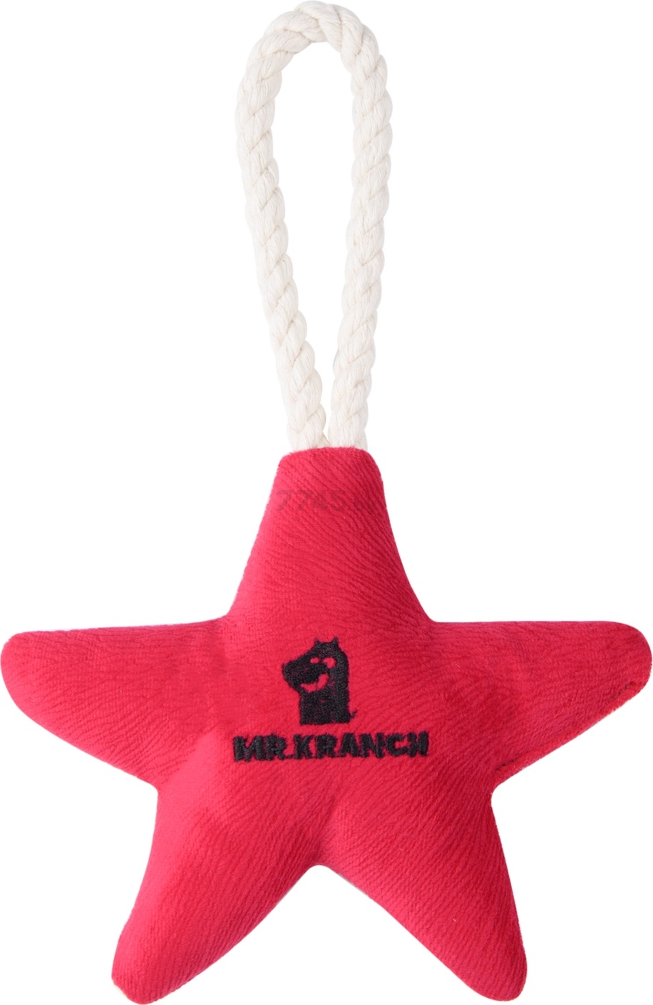 Игрушка для собак MR.KRANCH Звездочка с канатом и пищалкой 26х16х5 см ярко-розовый (MKR80258) - Фото 2