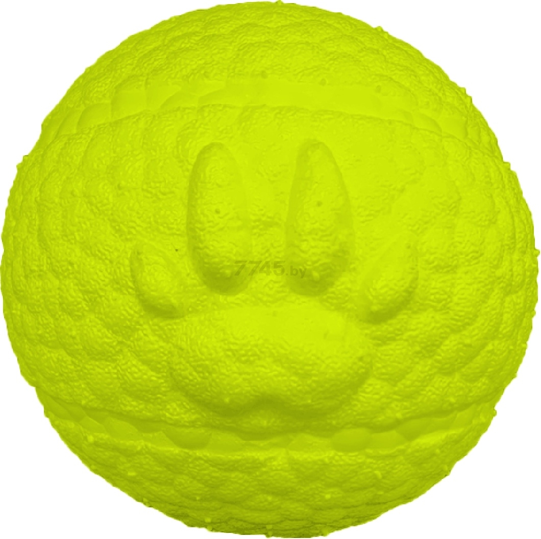 Игрушка для собак MR.KRANCH Мяч с лапкой 8 см неон желтый (MKR000212)