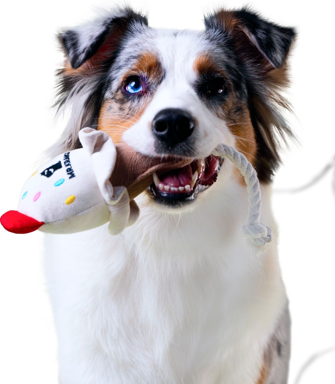 Игрушка для собак MR.KRANCH Мороженое с канатом 29х8х6,5 см бежевый (MKR80263) - Фото 6