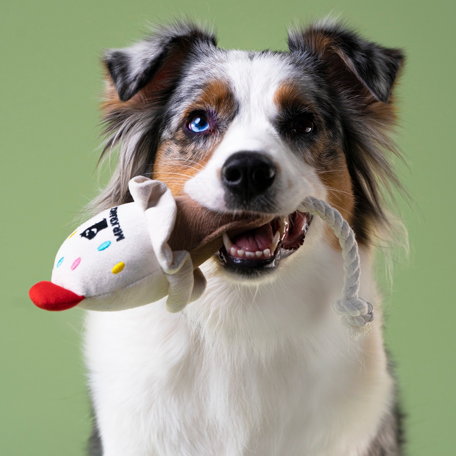 Игрушка для собак MR.KRANCH Мороженое с канатом 29х8х6,5 см бежевый (MKR80263) - Фото 2