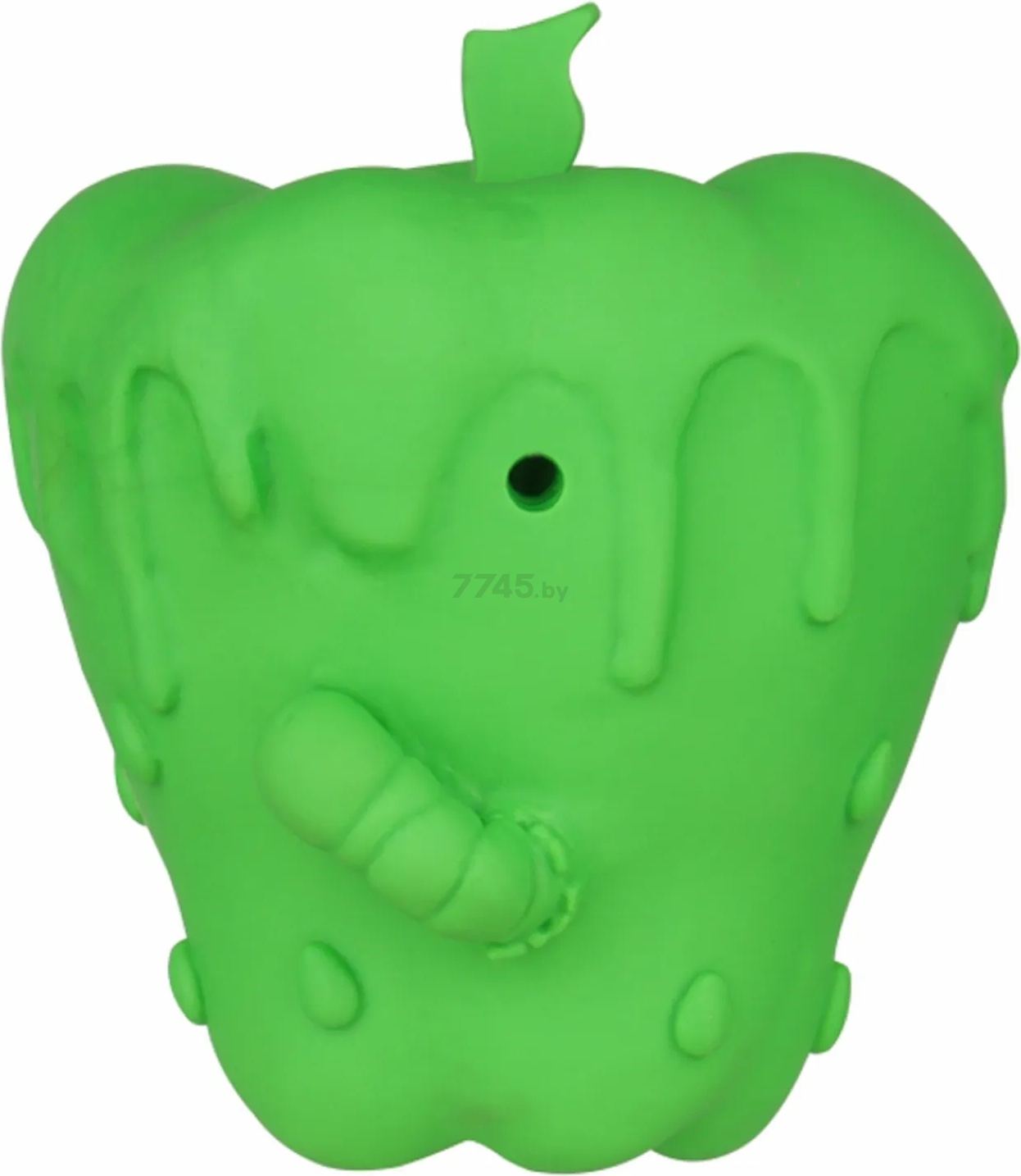 Игрушка для собак MR.KRANCH Яблоко с пищалкой аромат курицы 10 см зеленый (MKR000402) - Фото 2