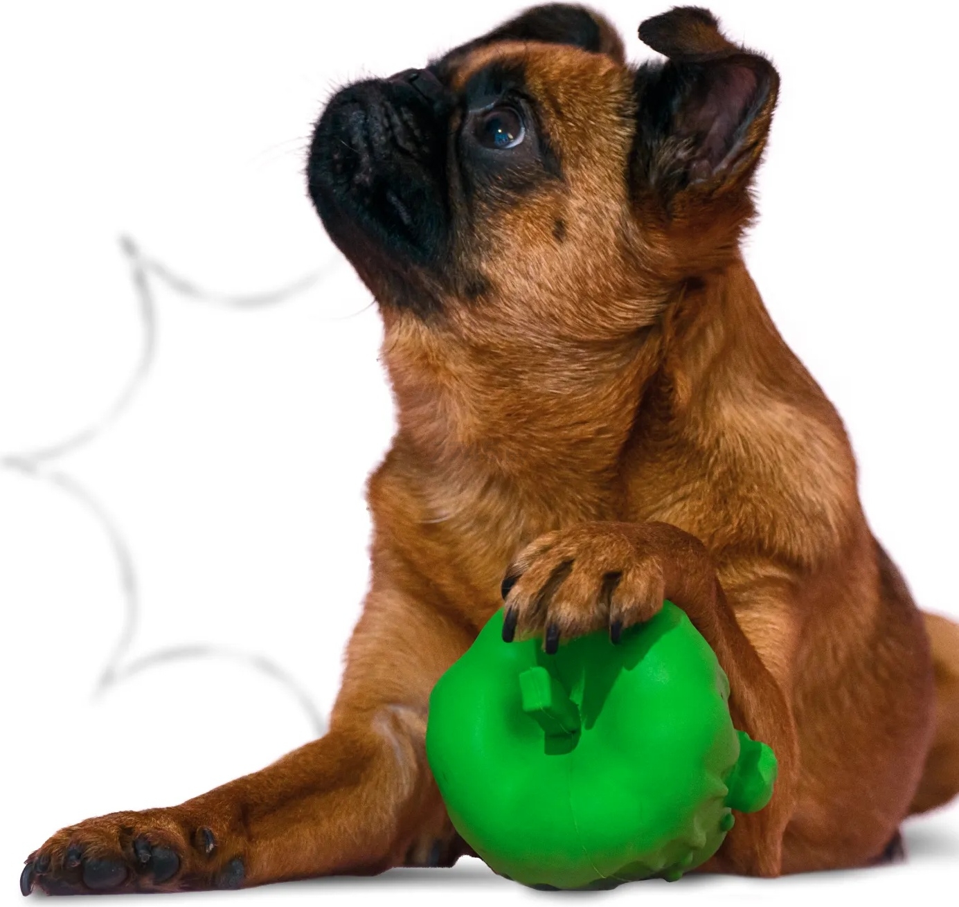 Игрушка для собак MR.KRANCH Яблоко с пищалкой аромат курицы 10 см зеленый (MKR000402) - Фото 5