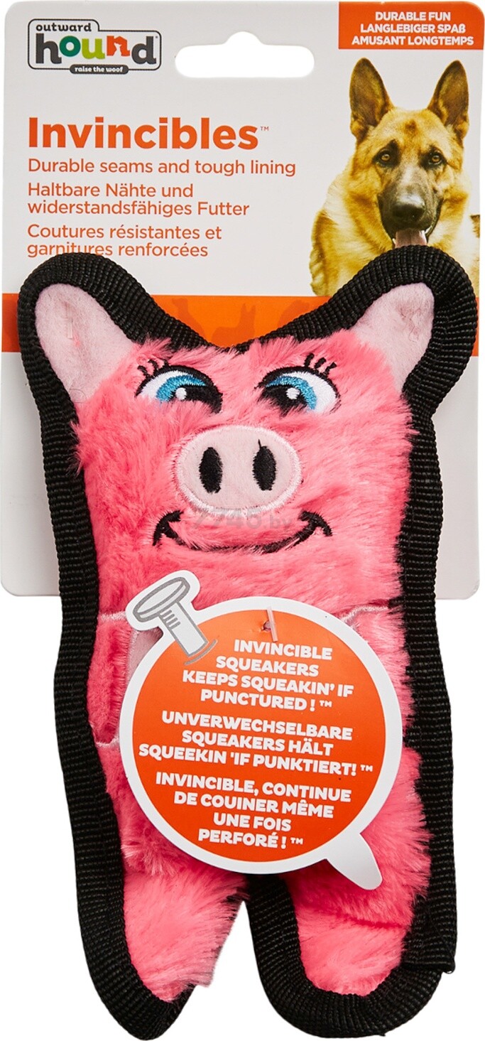 Игрушка для собак OUTWARDHOUND Invincibles Mini Свинка 12 см (32013) - Фото 2