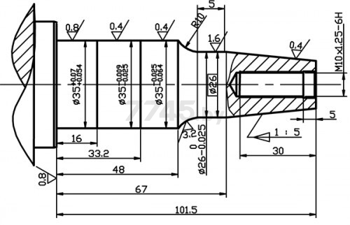 Коленвал конусный для двигателя STARK 188F/GX390 (03816) - Фото 2