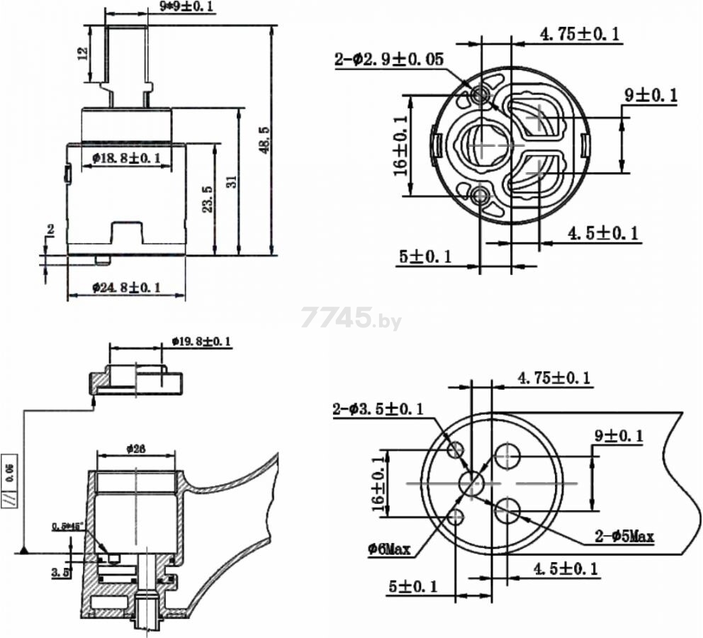 Картридж для смесителя D25 AV ENGINEERING тип B (AVSSS-087) - Фото 3