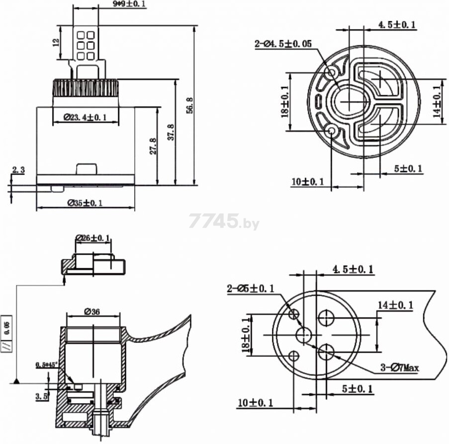 Картридж для смесителя D35 AV ENGINEERING тип B (AVSSS-088) - Фото 3