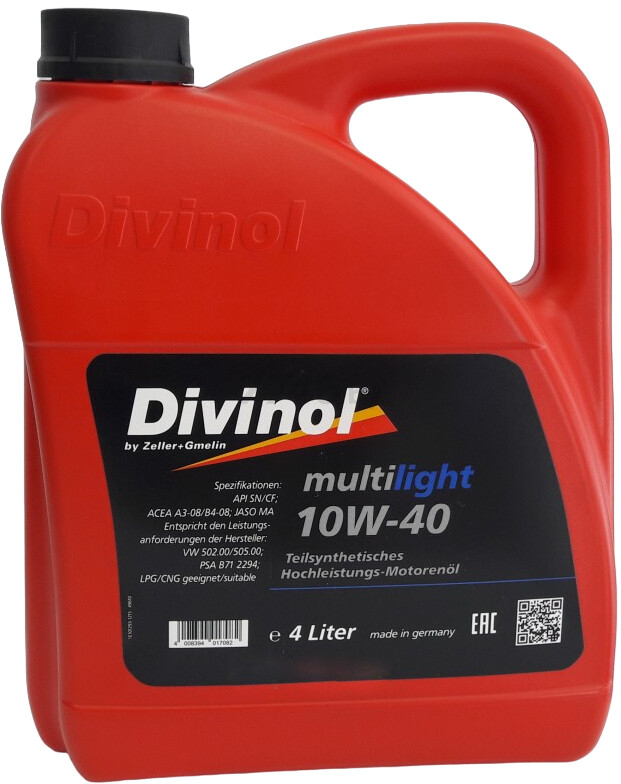 Моторное масло 10W40 полусинтетическое DIVINOL Multilight 4 л (49610-K004)