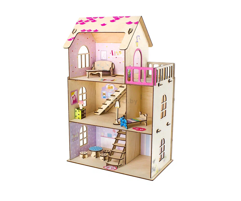 Игрушка WOODY Кукольный дом с мебелью (02529) - Фото 2