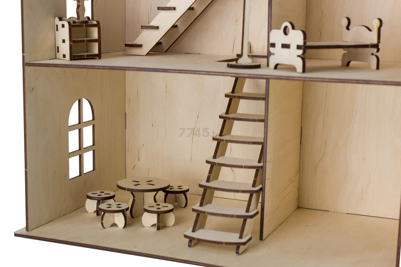 Игрушка WOODY Кукольный дом с мебелью (02529) - Фото 9