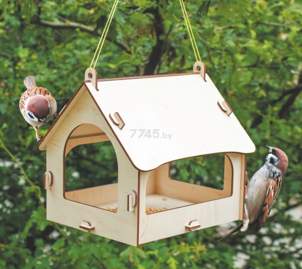 Кормушка для птиц WOODY Уютный домик 20,5х17,5х20,5 см (02918) - Фото 4