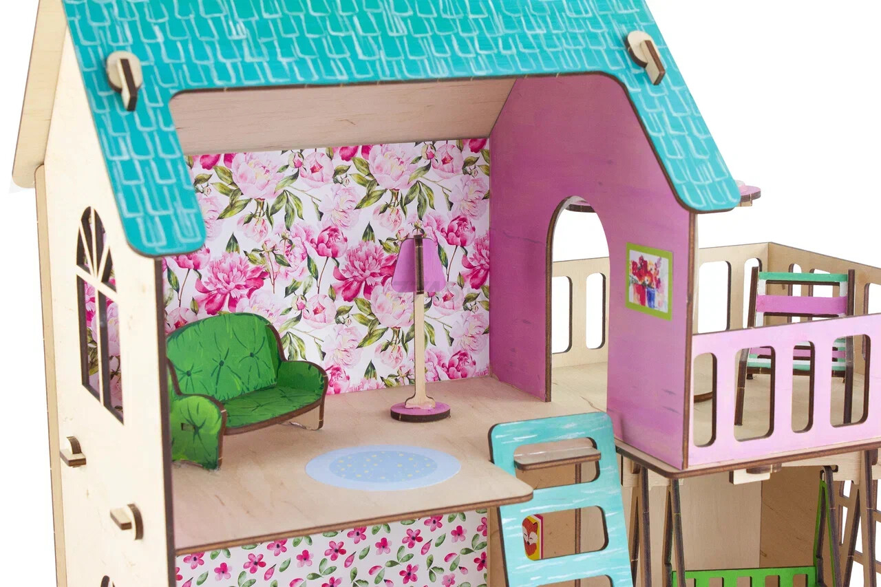 Игрушка WOODY Кукольный дом с летней террасой (02727) - Фото 10